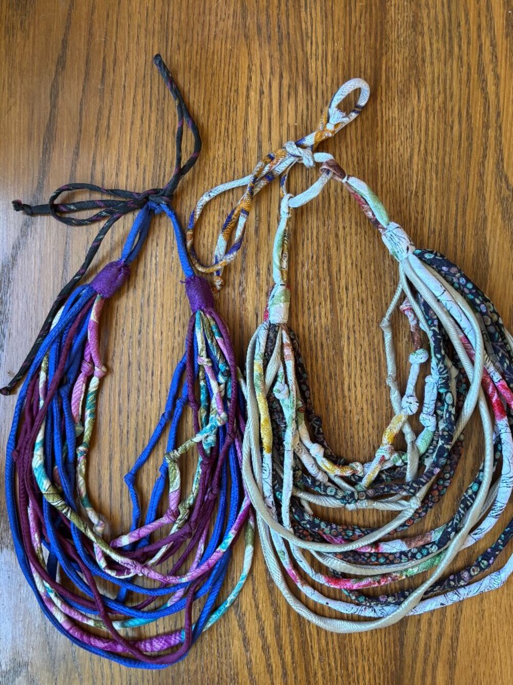 Ten Thousand Villages Recycled Sari Multilayered Necklace Lot of 2 VGUC